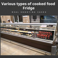 Vitrina Refrigerada Comercial Marrón de Una Sola Temperatura con Puerta de Vidrio LED y Enfriamiento Directo para Exhibición de Carne Fresca en Supermercados