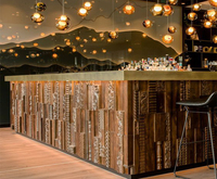 Comptoir de bar moderne de luxe pour boîte de nuit avec des designs de décoration lumineuse fantaisistes, comptoirs de bar à vin commerciaux