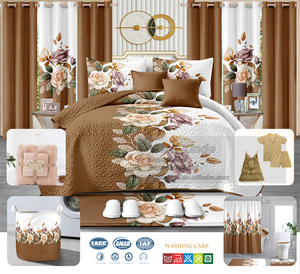 Ensemble de literie king size à expédition rapide, 26 pièces, ensemble de couvre-lit matelassé avec ensemble de salle de bain et chemises de nuit - Product Image 2