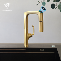 Robinet à affichage numérique intelligent pour eau froide et eau chaude de cuisine blanche avec robinet de tuyau extensible à tirette