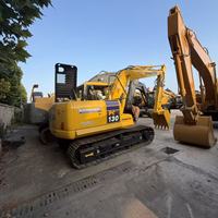 Excavatrice sur chenilles hydraulique Komatsu PC130 d'occasion de haute qualité, d'origine japonaise, 13 tonnes, avec moteur et engrenages