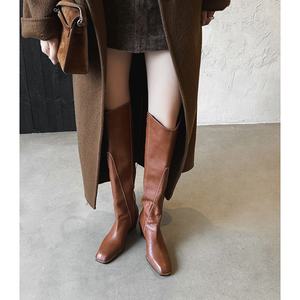 WETKISS 2025 OEM coreano scarpe in pelle scamosciata vegana con tacco alto tacco grosso scarpe da donna - Product Image 5