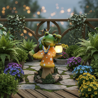 Solarbetriebene Frosch-Gartenleuchte aus Harz, Hofdekoration, Außenweg-Beleuchtung, B2B Großhandel