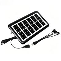 Panneau solaire monocristallin à haute efficacité énergétique avec support, chargeur solaire portable USB pour batterie externe et téléphone portable