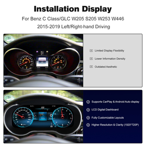 Panel de Instrumentos con Velocímetro Digital LCD de 12.3 Pulgadas para Mercedes-Benz Clase C <span class=keywords><strong>GLC</strong></span> W205 X253 2015-2019, CarPlay Inalámbrico, Android Auto - Product Image 2