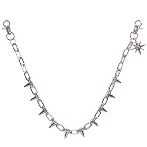 Chaîne de taille en alliage de zinc style hip-hop, motif étoile cloutée, couleur blanc K, chaîne de corps décontractée et tendance - Product Image 5