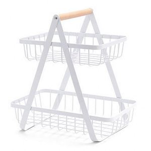 Dismountable Metal <b>Wire</b> Fruit <b>Basket</b> Kitchen Countertop <b>Storage</b> Holder with Snacks Portable Fruit Stand - Product Image 1