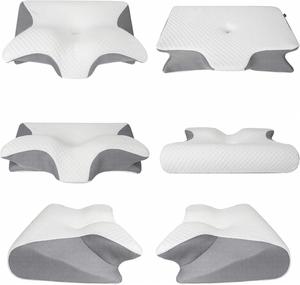 Prix d'usine – Oreiller ergonomique 2-en-1 en mousse à mémoire de forme avec protection cervicale et contour orthopédique en maille - Product Image 1