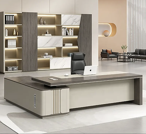 Escritorio ejecutivo moderno de lujo en forma de L para gerentes de espacio de oficina: muebles de oficina modernos y elegantes - Product Image 2