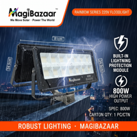 Projecteur LED en aluminium étanche IP66 800W à montage mural pour stade, jardin, paysage, haute luminosité, module de protection contre la foudre