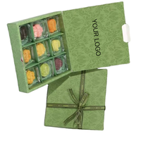 Boîte cadeau pliable écologique de qualité supérieure à 9 compartiments pour macarons, gâteaux de lune, bonbons, biscuits, chocolats, emballage de fêtes