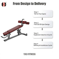 Banc de musculation réglable avec dossier multi-positions, rouleaux pour les jambes, coussin pleine longueur, équipement de gym commercial robuste YJCJ FITNESS