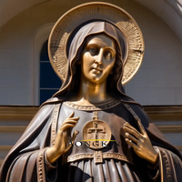 Sculpture religieuse Bronze Sainte Catherine de Sienne grandeur nature Sainte Catherine de Sienne Statue en Bronze pour église