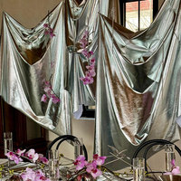 Kain Mesh Foil untuk Latar Belakang Pernikahan, Tirai Metalik Berkilau untuk Latar Panggung, Pesta, Perjamuan, Photo Booth, Dekorasi Acara