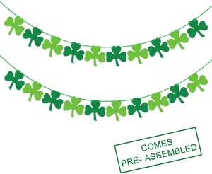 Striscione/Ghirlanda di Trifoglio Verde in Feltro per San Patrizio, Decorazione per Feste Irlandesi, Bandiera per Decorazioni Domestiche - Product Image 1