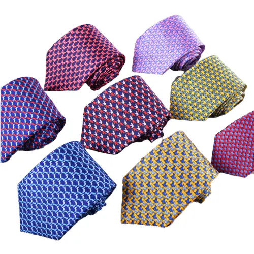 Gravata de pescoço para homens, moda de alta qualidade, personalizada, animais adoráveis, impresso, gravata de seda