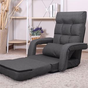 Indoor chaise longue bank, opvouwbare relaxfauteuil, ligbed met armleuningen en een kussen - Product Image 2