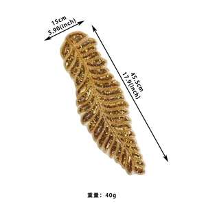 Maille en forme de feuille xqd, plumes pailletées, vêtements en patchwork, robes, robes de mariée, robes de soirée, broderie - Product Image 5