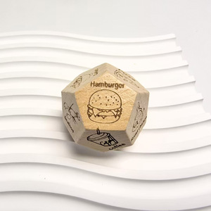 Dés à jouer en bois de hêtre multifacettes personnalisés avec logo B-78, pour jeux de bar et cadeaux promotionnels - Product Image 3