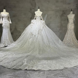 Wx96 Nouvelle robe de mariée élégante de style palais féérique haut de gamme avec motif de diamants pailletés Jancember - Product Image 3