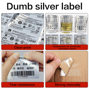 Không thấm nước Matte bạc trống PET/PVC dính mã vạch dán nhãn in ấn, truyền nhiệt Polyester nhãn bóng - Product Image 5