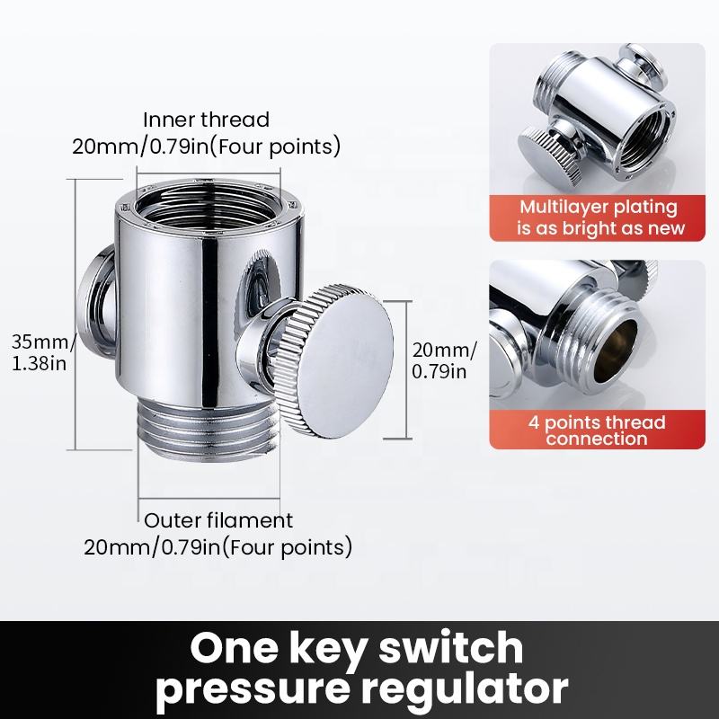 Button Type Shower Flow Control Valve Shower Head Saving Water Shut Off Valve With G1/2 Universal Size