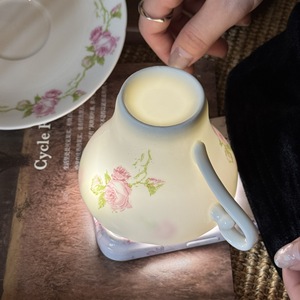 French Country Retro Provence Floral Pale Yellow Ceramic Bowl Plate Coffee Cup Saucer <b>Dessert</b> Plate Tableware Wholesale - Product Image 2