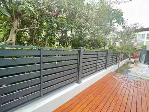 Panel de Valla de Aluminio de Seguridad con Listones Horizontales y Marco Metálico, Pantalla de Privacidad Recubierta para Puerta y Piscina, Uso Automático y Manual - Product Image 4