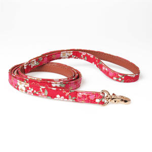 Pola Kain Perunggu Dicetak Kerah Bandana Anjing Pribadi Jepang Cantik dengan Dasi Kupu-kupu dan Tali - Product Image 3