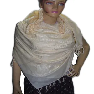 Self Leaf Design Arafat Scarf with fringe Arab Desert Scarves