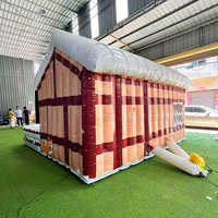 Tente gonflable de maison de Noël de PVC sautent la maison de Noël pour la décoration extérieure de yard de publicité