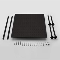 Pommeau de douche mural LED noir mat avec design moderne, haute pression, économie d'eau et installation facile