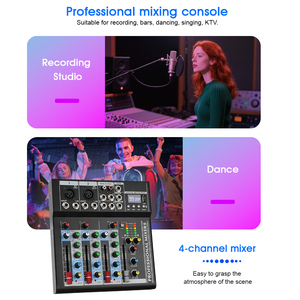 Mezclador de Audio de 4 Canales, Alimentación Phantom de 48V, Reproductor USB <span class=keywords><strong>MP3</strong></span>, Soporte OEM, Consola de DJ para Grabación <span class=keywords><strong>en</strong></span> Estudio - Product Image 3