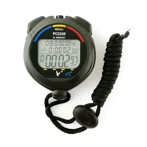 Jam tangan olahraga kedap air PC2330, jam tangan olahraga dengan kedap air, Stopwatch, hitung mundur, 3 baris, 30 memori