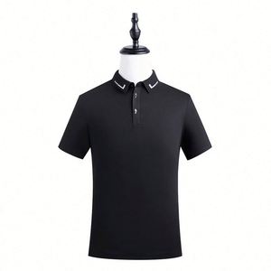 Premium High Quality Luxury Custom Logo Black 92 Polyester 8 Spandex Golf Uniform Polo Shirts for Men Polo - Product Image 1