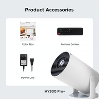 JUNUO HY300 Ultra Pro HY300+ Mini Projecteur Portable 4K 170 Lumens, Projection Sans Fil Wifi 6 pour Cinéma Maison Intérieur