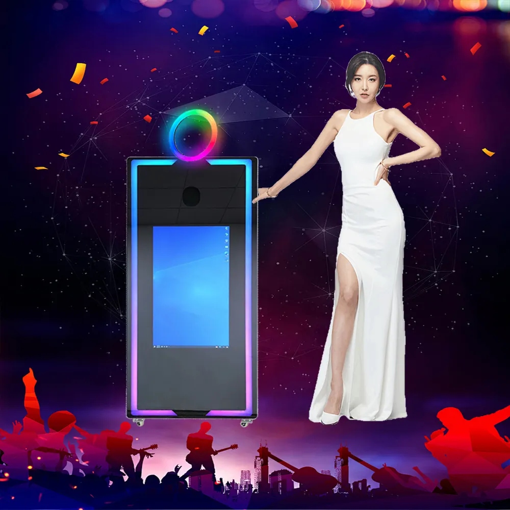 New hot sale magic mirror photo booth with camera and printer digital mirror photo booth with touch screen for party