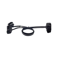 2 in 1 sabuk berbentuk pita datar 24V kabel OBDII OBD2 kabel adaptor sudut kanan kabel OBD tipe Y ST-SOC-503B pria ke Wanita