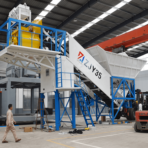 Centrale à béton mobile HZS60 60 M3 H Trémie à deux agrégats électrique prêt à l'emploi - Product Image 1