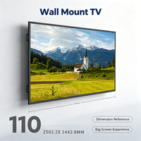 TV LED Pintar Android 15 Layar Mega 110 inci 4K UHD dengan Bingkai Logam dan Kaca Temper untuk Home Theater