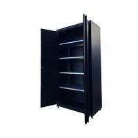 Vente de liquidation d'armoires de rangement OEM, armoire métallique verrouillable en acier inoxydable noir robuste de 36 pouces, capacité de charge de 200 kg pour atelier