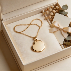 Collana con Ciondolo a <span class=keywords><strong>Cuore</strong></span> Personalizzabile in Acciaio Inossidabile Placcato Oro 18K, Gioiello d'Amore Personalizzato per Regalo - Product Image 5