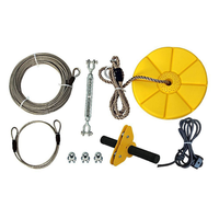Kit de tyrolienne pour enfants CTSC 95' avec chariot à câble, poulie, guidon, siège à double roulement à billes, frein et protège-mains