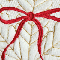 Housse de coussin en fausse fourrure brodée XM-242, motif sapin de Noël, cloche, flocon de neige, nouvelle collection Noël