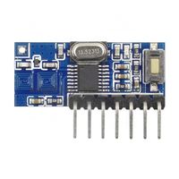 DC 3.3V à 5V 433Mhz code d'apprentissage 1527 / 2262 puce de décodage 4-CH Module de réception sans fil récepteur hétérodyne RX480E