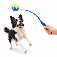 Lanceur de balles de tennis pour chien en PP avec poignée antidérapante, lanceur longue distance pour jeux en extérieur