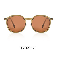 Lunettes de soleil polarisées haut de gamme pour femmes, style punk, protection UV, grande taille, verres de protection solaire TR, TY32057F, vente en gros, fibre d'acétate
