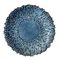 Assiettes en céramique à motifs floraux irisés, style jeune et tendance – Designs créatifs incluant des assiettes en forme de soleil et des assiettes à salade de fruits de 8/10 pouces