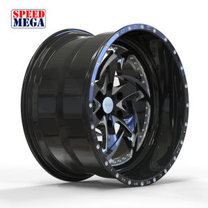 Jantes en aluminium forgées deux pièces, finition noir brillant fraisé, 6x139.7, 20, 22, 24 pouces, à déport profond, pour Chevy Tahoe - Product Image 4