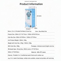 Bouteille d'eau portable pour animaux de compagnie 2-en-1, gobelet à eau et à nourriture pour chien, anti-fuite, pour voyages en plein air, avec logo personnalisé